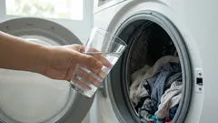 Ein Glas in die Waschmaschine geben – Kleidung wird strahlend weiß